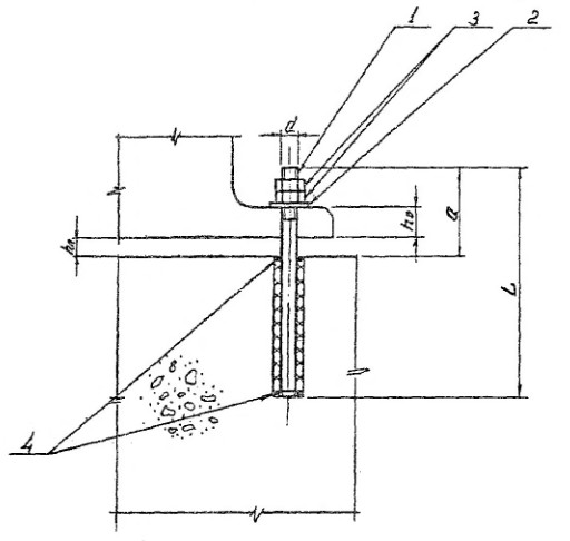 Исполнительная схема анкерных болтов