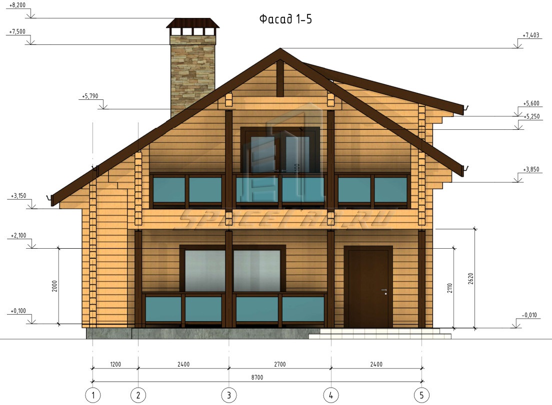 Фасад 1 2. Проект из профилированного бруса проектирование домов. Фасад 1-1. Фасад 1-6. Фасад 1 -1 6-6.