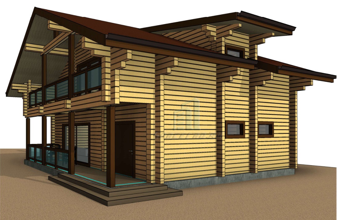 Бревенчатый дом в sketchup