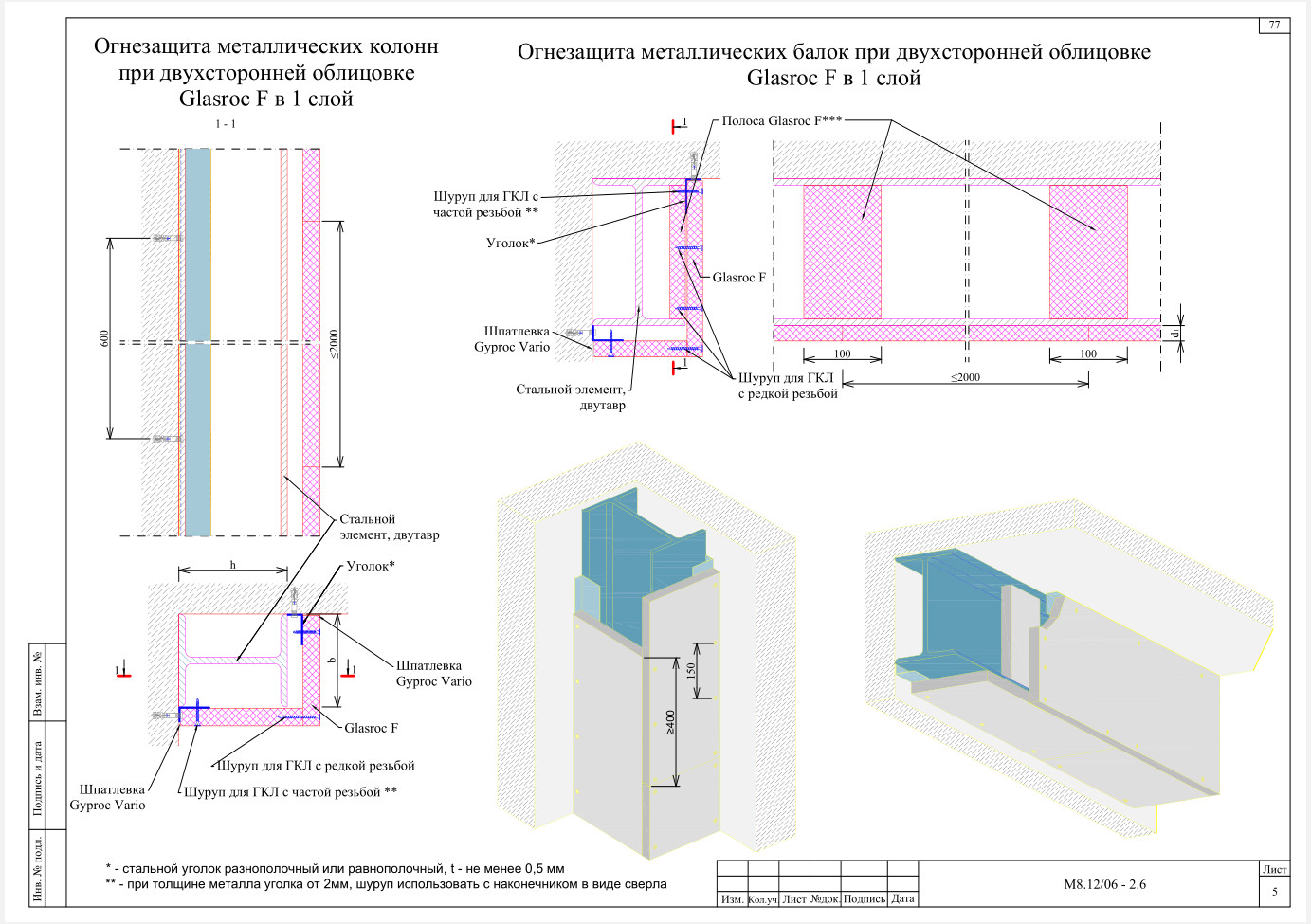 План колонн и балок